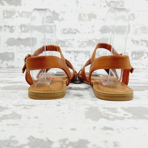 New Steve Madden Haydin Cognac Faux Leather Buckle Sandals B619 - Picture 6 of 12